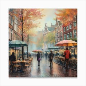 Amsterdam In The Rain 13 Canvas Print