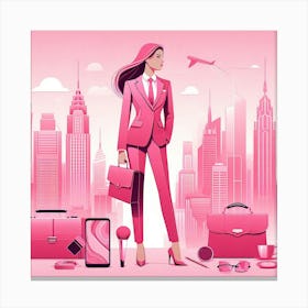 Pink Business Woman Canvas Print