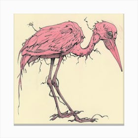 Pink Stork Canvas Print