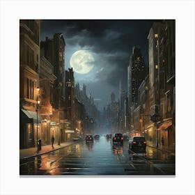 City At Night Art Print 0 Canvas Print