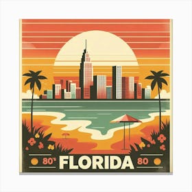 Retro Florida Poster Canvas Print