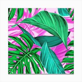 Tropical Greens Monstera Summer 1 Canvas Print