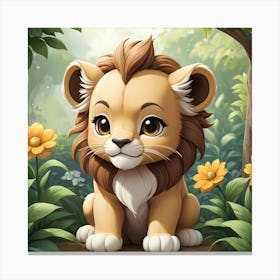 Chibi Lion Cub Canvas Print