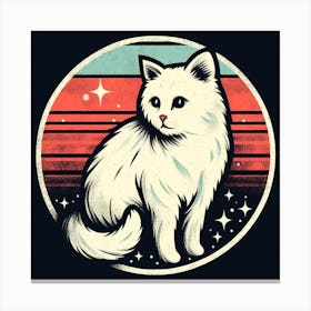 White Cat In Space Canvas Print