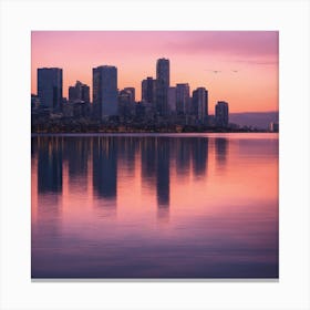 Cityscape At Sunset Canvas Print