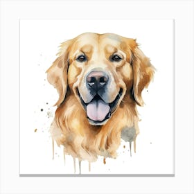 Golden Retriever Watercolor Painting Canvas Print