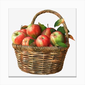 Basket Of Apples Canvas Print