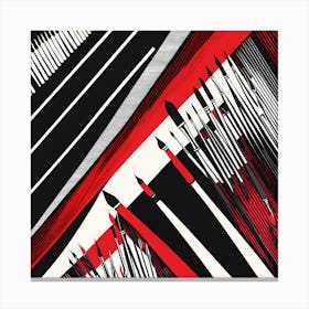 Red And Black Brushstrokes, vector art Canvas Print