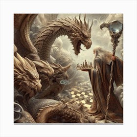 Chess With Dragons Canvas Print