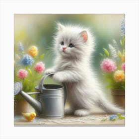 Flower Kitty Canvas Print