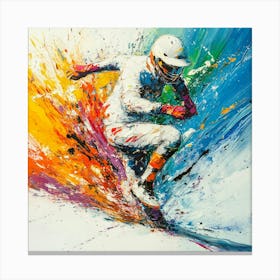 Baseball Player Art Canvas Print