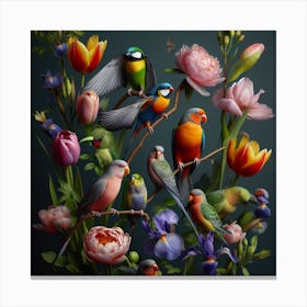 Tropical birds 2 Canvas Print