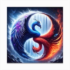 Phoenix And Dragon Canvas Print