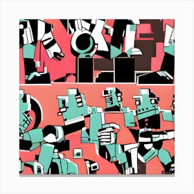 Robots 2 Canvas Print