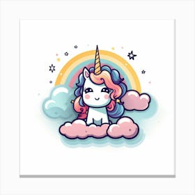 Unicorn On Clouds Canvas Print