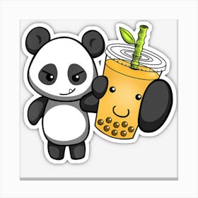 Hot Trend Panda Bear Bubble Boba Tea Woke Kawaii Anime Canvas Print