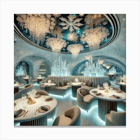 The Interior Of A Luxurious Restaurant Designed To Canvas Print