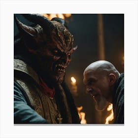 A attacking a priest Canvas Print