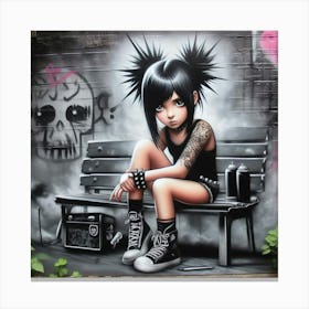 Girl With Spikes Canvas Print