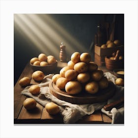 Potatoes On A Table Canvas Print