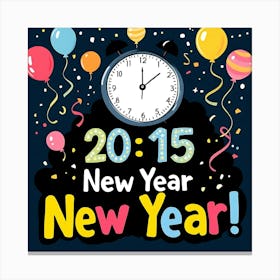 New Year Greeting Card Canvas Print