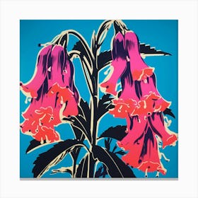 Bluebell 2 Pop Art Illustration Square Canvas Print