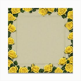 Yellow Roses Frame 8 Canvas Print