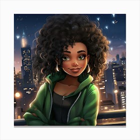 Afro Girl 80 Canvas Print