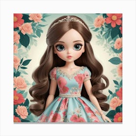Doll With Flowers Canvas Print