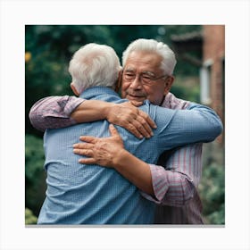 Senior Couple Hugging 2 Canvas Print