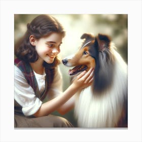 Girl Collie Canvas Print