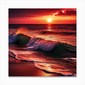 Sunset At The Beach 252 Canvas Print