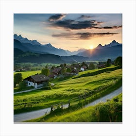 Tour Tourism Europa Field Small Town Community Village Agriculture Idylli Traditional Tranq (1) Canvas Print