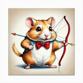 Hamster With Bow And Arrow 4 Canvas Print