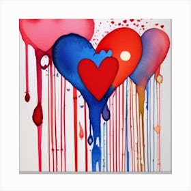 Heart Dripping Canvas Print