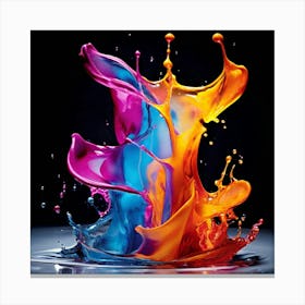 Fresh Colors Liquid 3d Design Spark Hot Palette Shapes Dynamism Vibrant Flowing Molten (1) Canvas Print