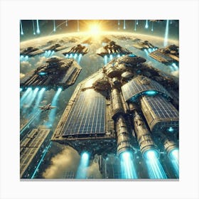 Solar Warships Converted Canvas Print