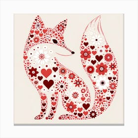 Valentine'S Day Fox 1 Canvas Print