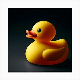 Rubber Duck Isolated On Black 1 Canvas Print