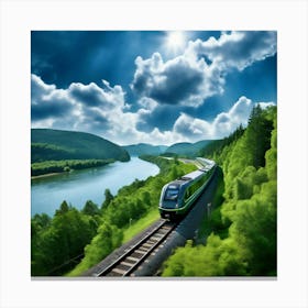 Travel Sky Train Scenery Forest Summer Landscape View Freight Bay Sunlight Green Beautif (13) Canvas Print