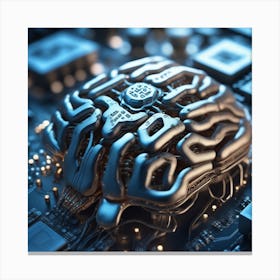 Brain On A Circuit Board 83 Canvas Print