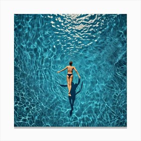 Swimming Art Print (26) Canvas Print