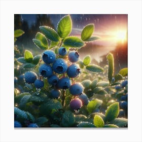 Blueberries In The Rain Canvas Print