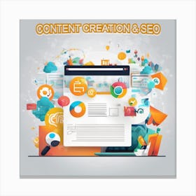 Content Creation And Seo Canvas Print