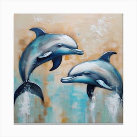 Pair of dolphins Canvas Print