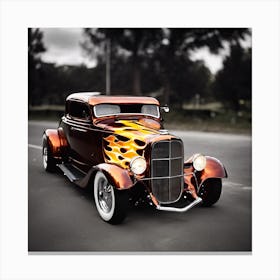 57731 Vintage Hot Rod With Custom Flame Paint Job, Captu Xl 1024 V1 0 Canvas Print