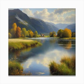River In Autumn 7 Canvas Print