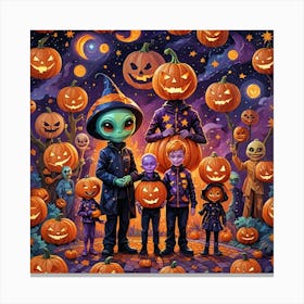 Alien Halloween Party Canvas Print