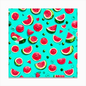 Watermelon Seamless Pattern Canvas Print