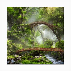 Bridge In The Forest 1 Canvas Print